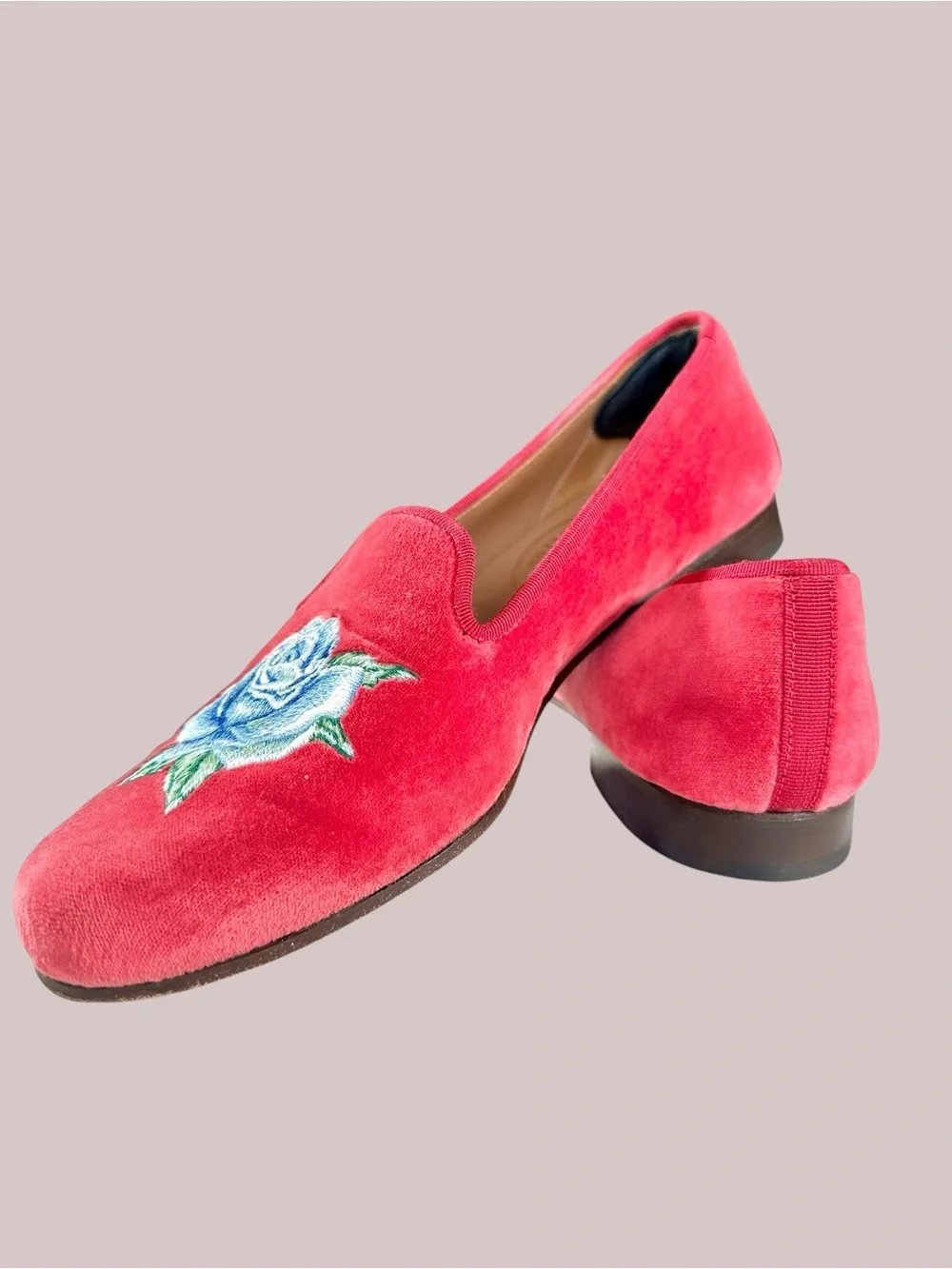 LoveShackFancy x Stubb & Wootton Bow Slippers in Pink Velvet - Picture 14 of 15